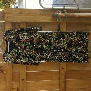 Loft Leafed Tie Front Midi Dress - New Without Tags